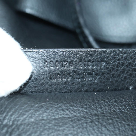 SAINT LAURENT Hand Bag Leather Black Silver Auth YKZ145A