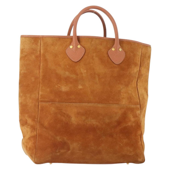 GUCCI Tote Bag Suede Brown Gold 002 58 0233 Auth YKZ146