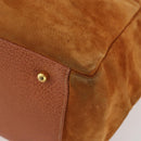 GUCCI Tote Bag Suede Brown Gold 002 58 0233 Auth YKZ146-9