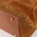 GUCCI Tote Bag Suede Brown Gold 002 58 0233 Auth YKZ146-15