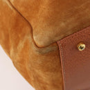 GUCCI Tote Bag Suede Brown Gold 002 58 0233 Auth YKZ146-16