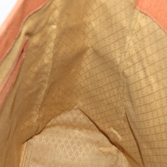 GUCCI Tote Bag Suede Brown Gold 002 58 0233 Auth YKZ146
