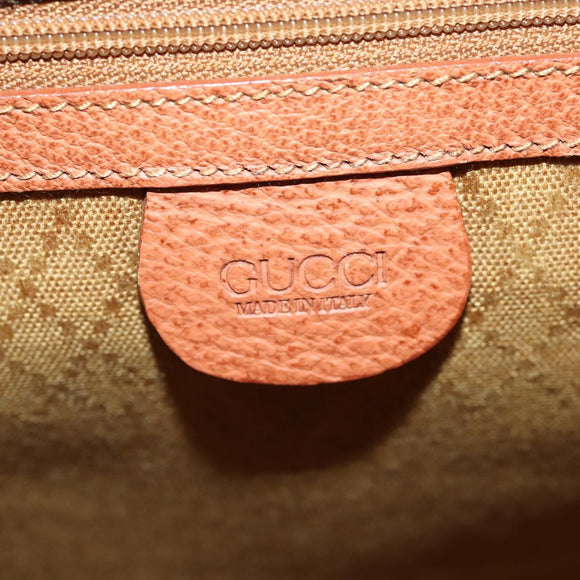 GUCCI Tote Bag Suede Brown Gold 002 58 0233 Auth YKZ146