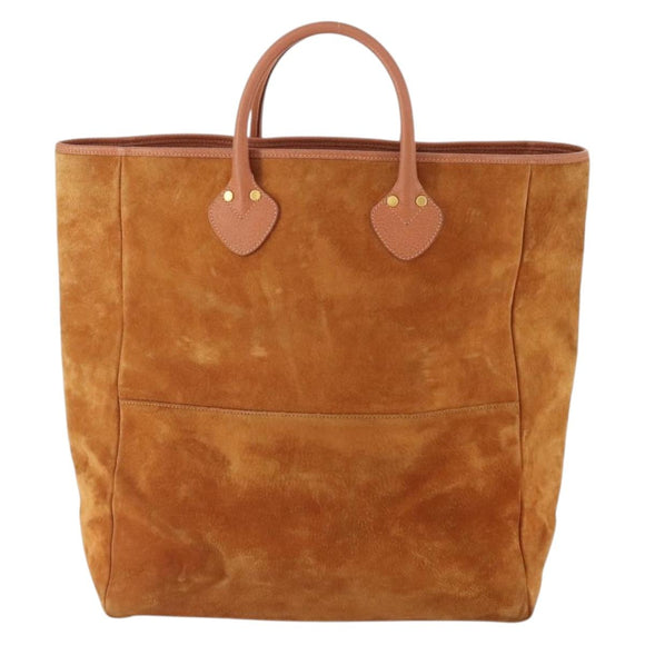GUCCI Tote Bag Suede Brown Gold 002 58 0233 Auth YKZ146
