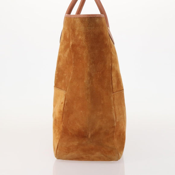 GUCCI Tote Bag Suede Brown Gold 002 58 0233 Auth YKZ146