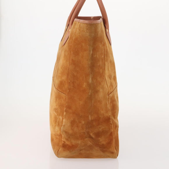 GUCCI Tote Bag Suede Brown Gold 002 58 0233 Auth YKZ146