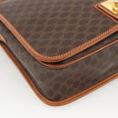 CELINE Macadam Canvas Shoulder Bag PVC Leather Brown Gold Auth YKZ1460A-14
