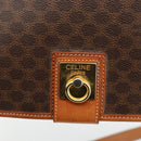 CELINE Macadam Canvas Shoulder Bag PVC Leather Brown Gold Auth YKZ1460A-17