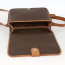 CELINE Macadam Canvas Shoulder Bag PVC Leather Brown Gold Auth YKZ1460A-18
