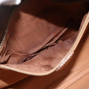 CELINE Macadam Canvas Shoulder Bag PVC Leather Brown Gold Auth YKZ1460A-11