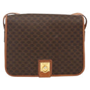 CELINE Macadam Canvas Shoulder Bag PVC Leather Brown Gold Auth YKZ1460A-13