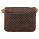 CELINE Macadam Canvas Shoulder Bag PVC Leather Brown Gold Auth YKZ1460A-2