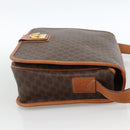 CELINE Macadam Canvas Shoulder Bag PVC Leather Brown Gold Auth YKZ1460A-4