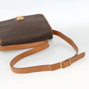 CELINE Macadam Canvas Shoulder Bag PVC Leather Brown Gold Auth YKZ1460A-7