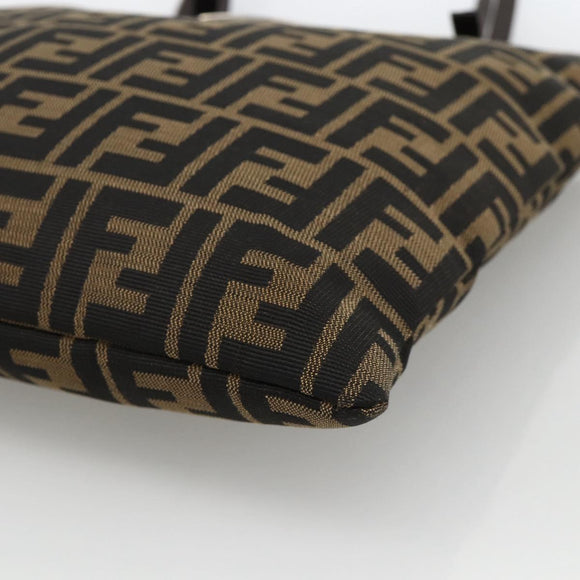 FENDI Zucca Canvas Tote Bag Black Brown Auth YKZ1463
