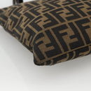 FENDI Zucca Canvas Tote Bag Black Brown Auth YKZ1463-16