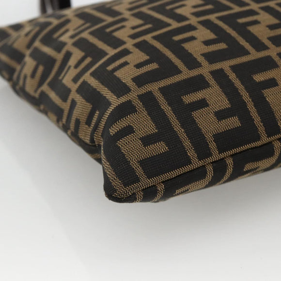 FENDI Zucca Canvas Tote Bag Black Brown Auth YKZ1463