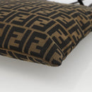 FENDI Zucca Canvas Tote Bag Black Brown Auth YKZ1463-17