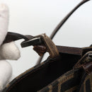 FENDI Zucca Canvas Tote Bag Black Brown Auth YKZ1463-8