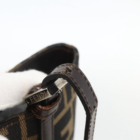 FENDI Zucca Canvas Tote Bag Black Brown Auth YKZ1463
