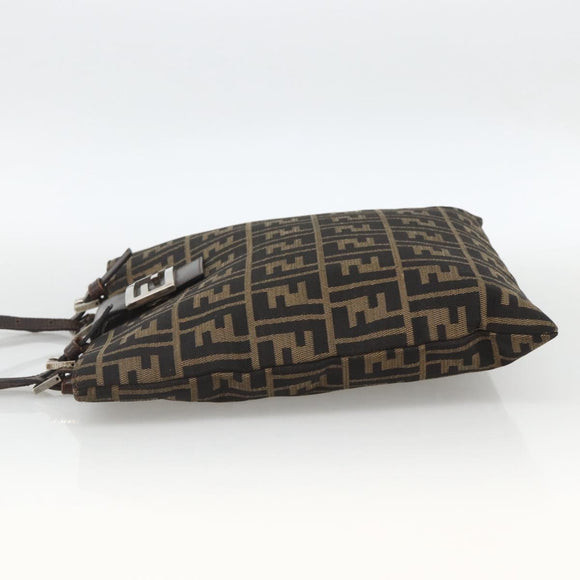 FENDI Zucca Canvas Tote Bag Black Brown Auth YKZ1463