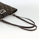 FENDI Zucca Canvas Tote Bag Black Brown Auth YKZ1463-7