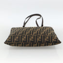 FENDI Zucca Canvas Tote Bag Black Brown Auth YKZ1463-5