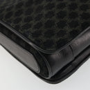CELINE Macadam Canvas Shoulder Bag Suede Black Gold Auth YKZ1464-15