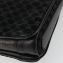 CELINE Macadam Canvas Shoulder Bag Suede Black Gold Auth YKZ1464-16