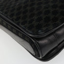 CELINE Macadam Canvas Shoulder Bag Suede Black Gold Auth YKZ1464-17