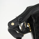 CELINE Macadam Canvas Shoulder Bag Suede Black Gold Auth YKZ1464-10