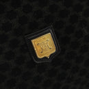 CELINE Macadam Canvas Shoulder Bag Suede Black Gold Auth YKZ1464-18