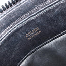 CELINE Macadam Canvas Shoulder Bag Suede Black Gold Auth YKZ1464-19