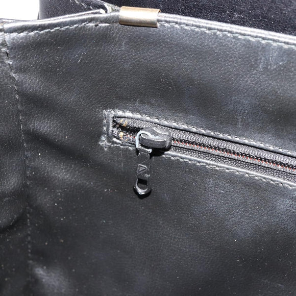 CELINE Macadam Canvas Shoulder Bag Suede Black Gold Auth YKZ1464