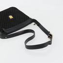 CELINE Macadam Canvas Shoulder Bag Suede Black Gold Auth YKZ1464-7