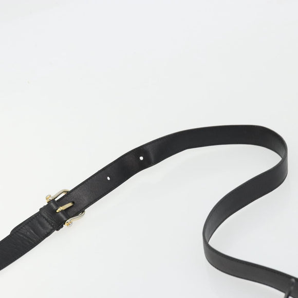 CELINE Macadam Canvas Shoulder Bag Suede Black Gold Auth YKZ1464
