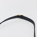 FENDI Pasta Hand Bag Leather 2way Gold Navy Auth YKZ1469A-14