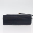 FENDI Pasta Hand Bag Leather 2way Gold Navy Auth YKZ1469A-5