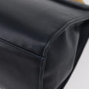 FENDI Pasta Hand Bag Leather 2way Gold Navy Auth YKZ1469A-18