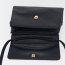 FENDI Pasta Hand Bag Leather 2way Gold Navy Auth YKZ1469A-10