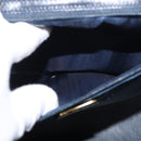 FENDI Pasta Hand Bag Leather 2way Gold Navy Auth YKZ1469A-24