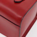 CELINE Hand Bag Leather Red Gold Auth YKZ1471A-15
