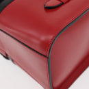 CELINE Hand Bag Leather Red Gold Auth YKZ1471A-17