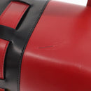 CELINE Hand Bag Leather Red Gold Auth YKZ1471A-9