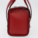 CELINE Hand Bag Leather Red Gold Auth YKZ1471A-4