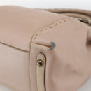 Salvatore Ferragamo Gancini Hand Bag Leather Beige Auth YKZ1472-9