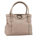 Salvatore Ferragamo Gancini Hand Bag Leather Beige Auth YKZ1472-1