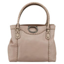 Salvatore Ferragamo Gancini Hand Bag Leather Beige Auth YKZ1472-13
