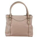 Salvatore Ferragamo Gancini Hand Bag Leather Beige Auth YKZ1472-2
