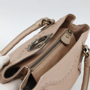 Salvatore Ferragamo Gancini Hand Bag Leather Beige Auth YKZ1472-6